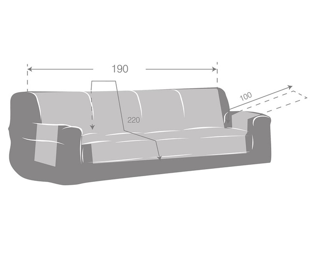 Prošivena navlaka za kauč Oslo Reverse Fuchsia & Light Grey 190x80x220 cm