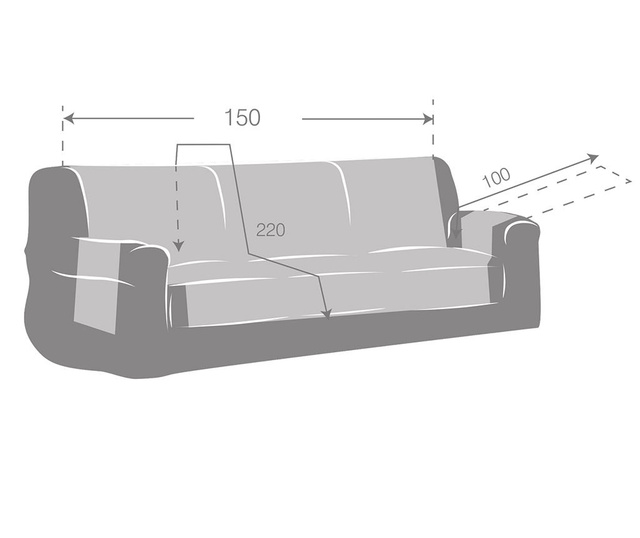 Navlaka za kauč Zoco Grey 150 cm