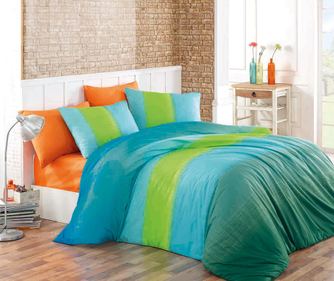 Set posteljina King Ranforce Colorful Blue