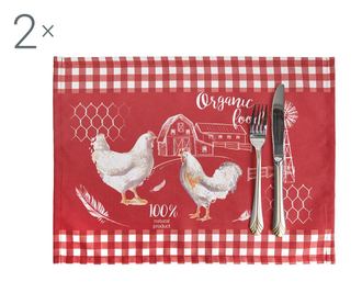 Комплект 2 подложки за хранене Organic Checkers 33x45 см