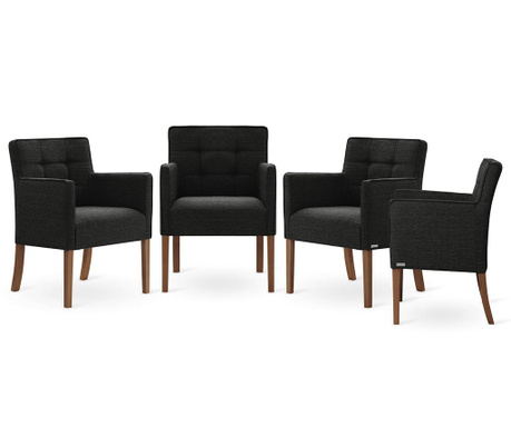 Set 4 scaune Ted Lapidus Maison, Freesia Brown Black, negru, 61x60x86 cm