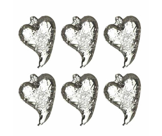 Комплект 6 висящи декорации Glass Hearts