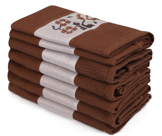 Комплект 6 кърпи за баня Pecetelik  Brown 45x70 см