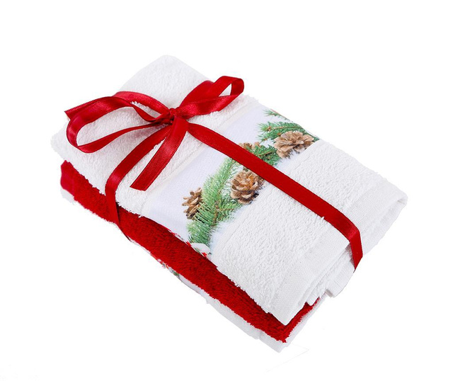 Комплект 3 кърпи за баня Snowman White 30x50 см