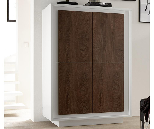 Dulapior Tft Home Furniture, Frame Brown, PAL melaminat cu finisaj mat antizgarieturi, 106x50x146 cm