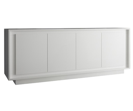 RESIGILAT Bufet inferior Tft Home Furniture, Frame White, PAL melaminat lacuit cu finisaj antizgarieturi, 207x50x80 cm
