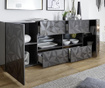 Bufet inferior Tft Home Furniture, Praga Briana Two, PAL melaminat cu finisaj lucios antizgarieturi, 240x42x84 cm
