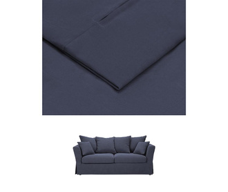 Navlaka za kauč trosjed na razvlačenje Helene Dark Blue 100x194 cm