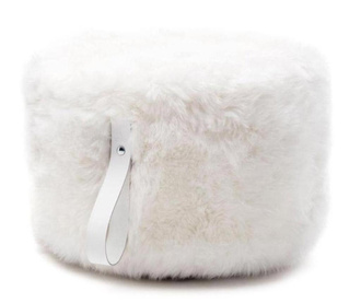 Tabure Fluffy Round White