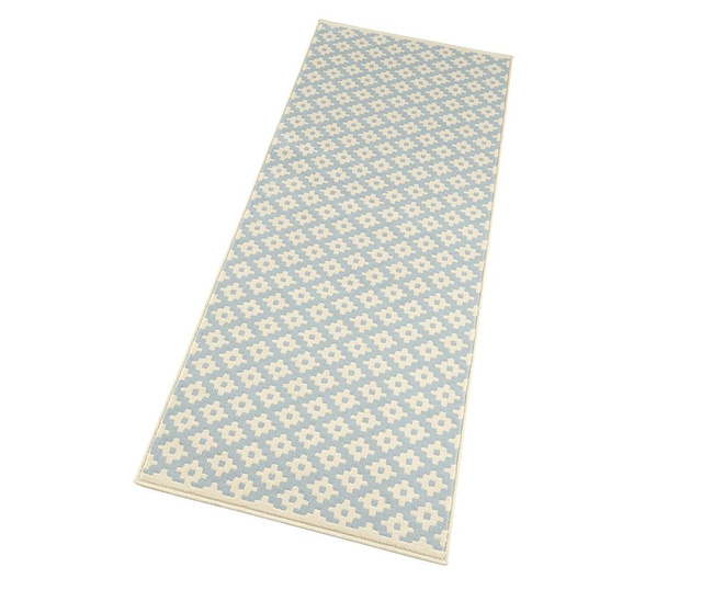 Preproga Lattice Blue Cream 80x150 cm