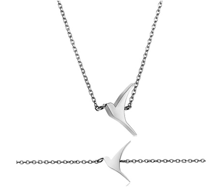 Set - ogrlica in zapestnica Wings Silver