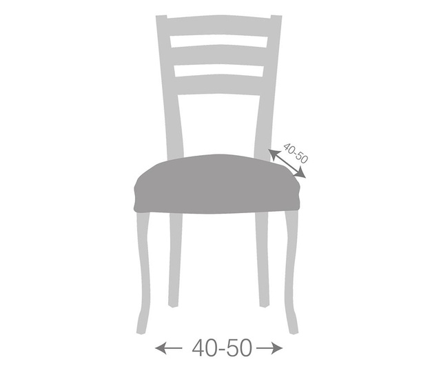 Set 2 huse elastice pentru scaun Eysa, Ulises Grey, poliester, bumbac, 40x40 cm, gri