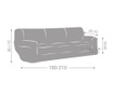 Husa elastica pentru canapea Eysa, Ulises Grey, poliester, bumbac, 180x45x50 cm, nul