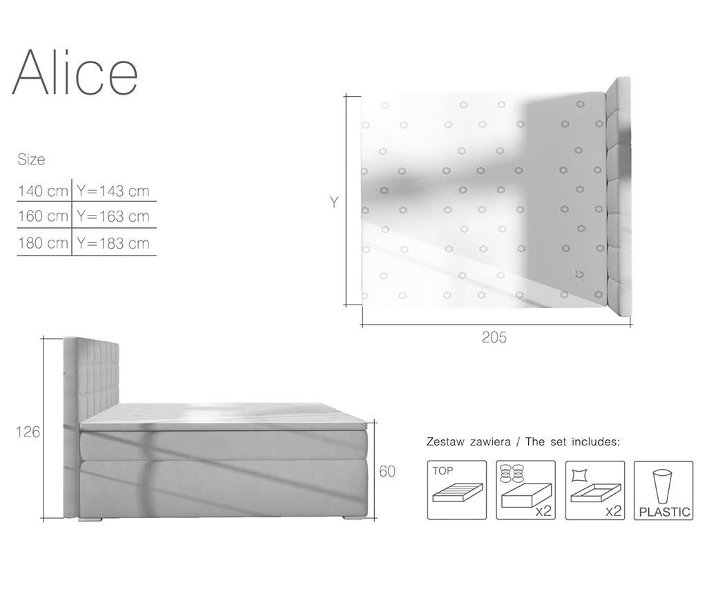 Boxspring krevet Alice Purple 160x200 cm - Vivre