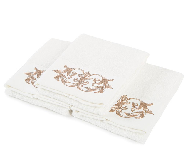 Комплект 3 кърпи за баня Queen Ecru 30x50 см