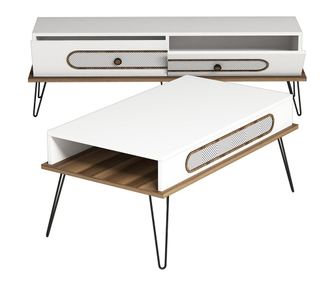 Set TV komoda i stolić za kavu Ekol  White