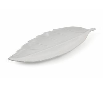 Dekorativni servirni krožnik Fallen Leaf White