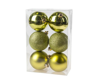 Set 6 ukrasnih kuglica Brilliance Maxi Gold