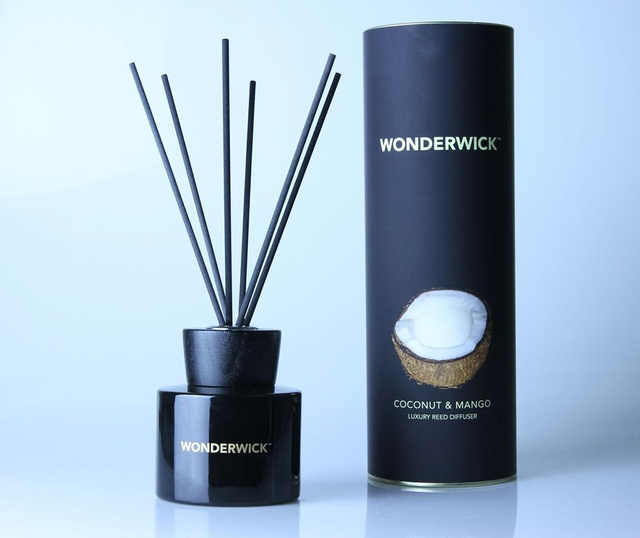 Difuzer s eteričnim uljima i štapićima Wonderwick  Coconut and Mango Noir 150 ml