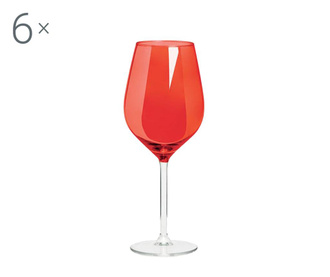 Сервиз 6 чаши за вино Rolando Red 0.5