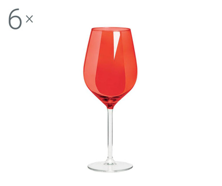 Set 6 pahare pentru vin Excelsa, Rolando Red, sticla, rosu, 0.5
