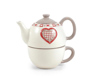 Комплект чайник с чашка Hearts