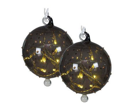 Set 2 globuri decorative luminoase Näve, Elf, sticla, 13x13x15 cm