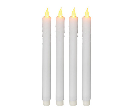 Set 4 lumanari cu LED Näve, Candles, plastic, 3x3x28 cm