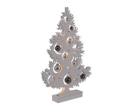 Decoratiune luminoasa Näve, Christmas Spirit Tree White, lemn, 35x6x50 cm, alb
