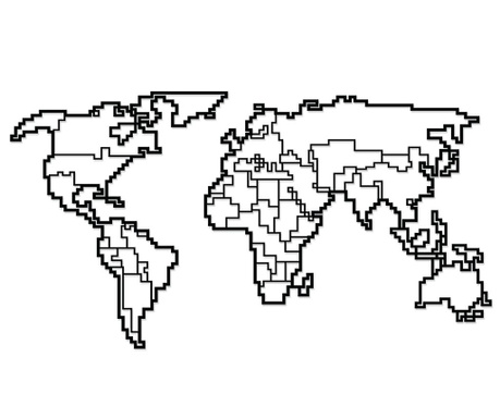 Sada 2 nástenných dekorácií World Map