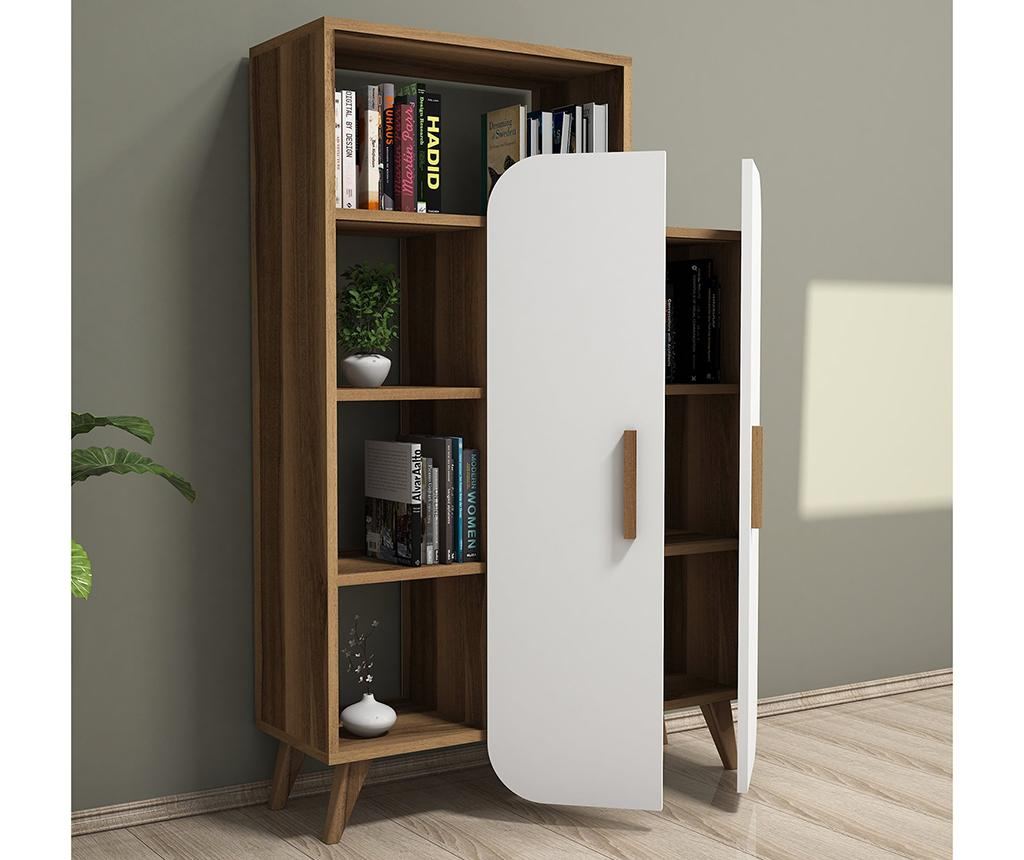 Corp biblioteca Hommy Craft, Form  Walnut White, PAL melaminat, 90x32x132 cm, alb - 3
