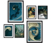 Set 6 slika Blue Spirals