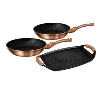 3-dijelni set posuda za kuhanje Metallic Rose Gold