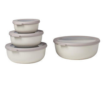 Set 4 posude s poklopcem Nordic White