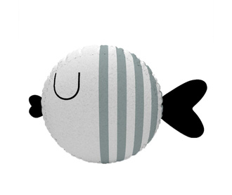 Okrasna blazina Fish Stripe White & Grey 30 cm