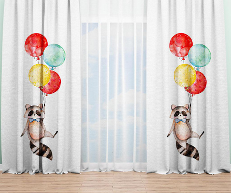 Draperie Oyo Kids, Raccoon Balloons, poliester, 140x240 cm