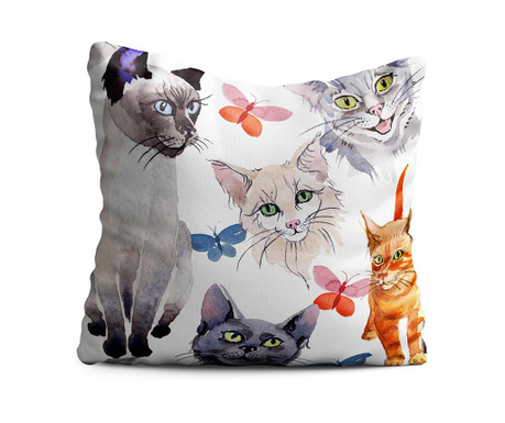 Декоративна възглавница Cats & Butterflies 43x43 см