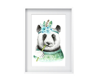 Tablou Oyo Kids, Bamboo Panda, hartie imprimata, 24x29 cm