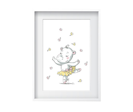 Tablou Oyo Kids, Hipo Ballerina, hartie imprimata, 24x29 cm