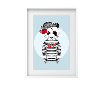 Tablou Oyo Kids, Pirate Panda, hartie imprimata, 24x29 cm