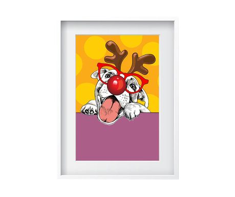 Happy Reindeer Dog Kép 24x29 cm