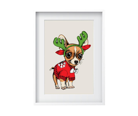 Festive Chihuahua Kép 24x29 cm