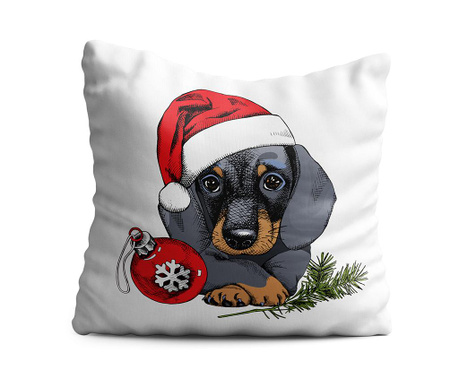 Perna decorativa Oyo Kids, Christmas Dog, poliester, 43x43 cm