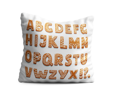 Ukrasni jastuk Gingerbread Alphabet 43x43 cm