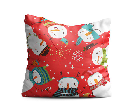 Διακοσμητικό μαξιλάρι Happy Snowman 43x43 cm