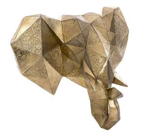 Стенна декорация Elephant Head Gold