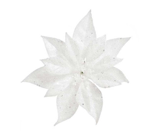 Dekoracija Poinsettia Glitter White