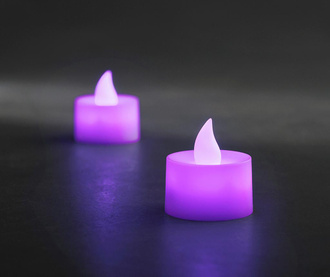 Комплект 2 свещи с LED Legeril Purple