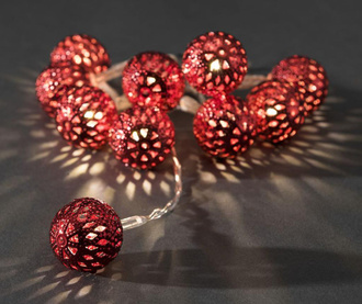 Svjetleća girlanda Red Beads 90 cm