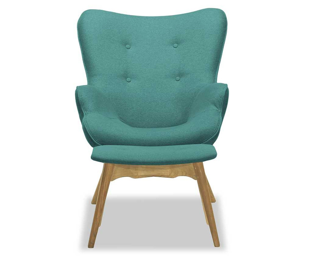 Set - fotelj in pručka za noge Ducon Ontario Cream Turquoise